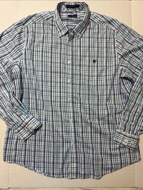Simply Southern Blue, Purple & White Plaid Button-Down Shirt 135
